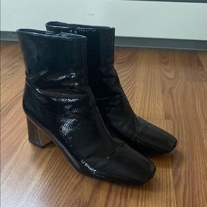 Urban Outfitters faux patent leather ankle booties